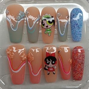 Pro Nails Exclusive: Sugar & Spice Retro Cartoon Press-On Set