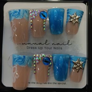 Pro Nails Exclusive: Azure Vision Y2K Grunge Press-On Set